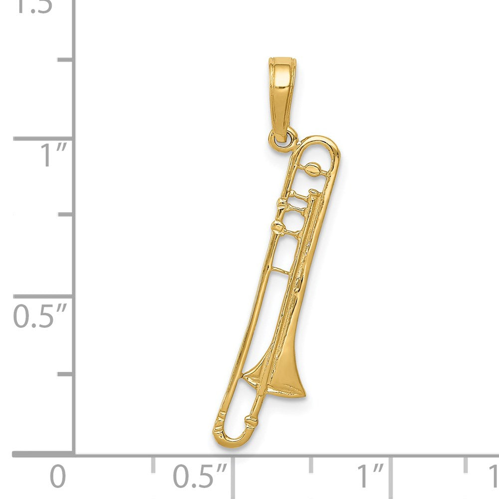 14k Yellow Gold 8 mm Trombone Pendant (0.63 grams)