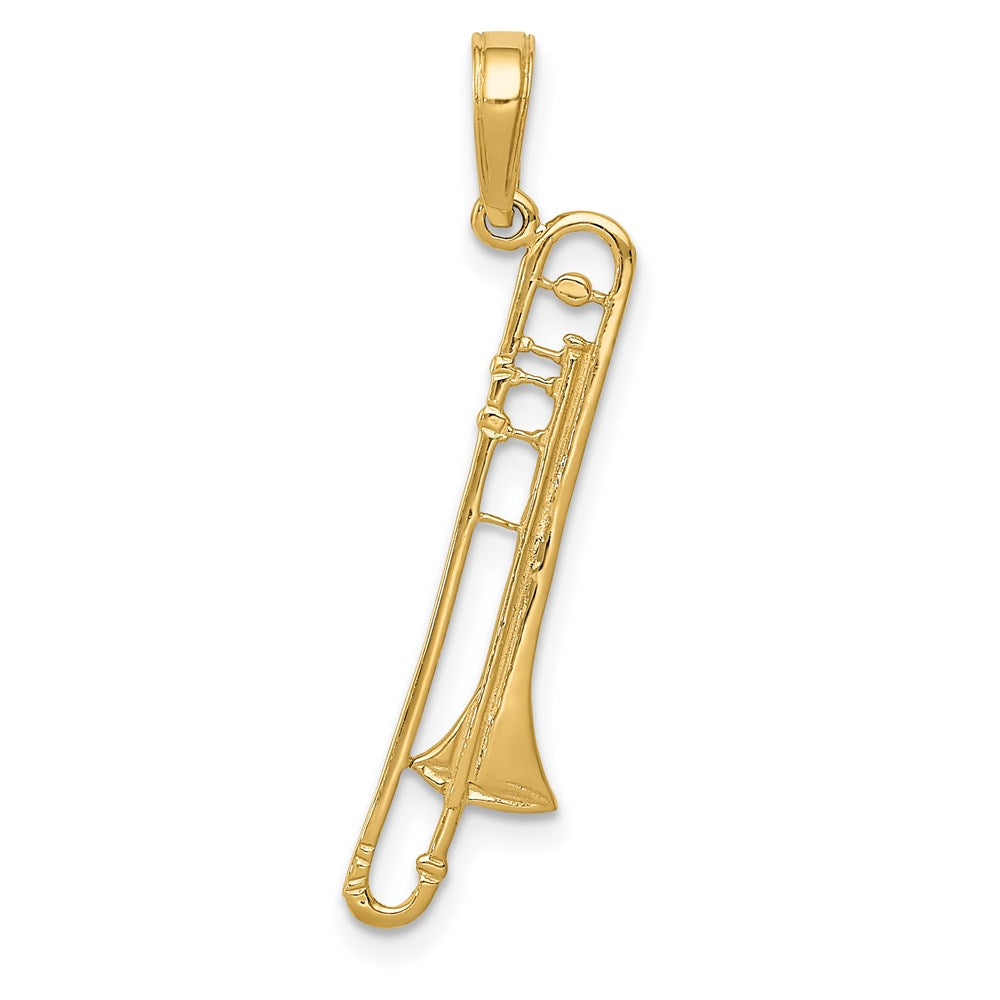 14k Yellow Gold 8 mm Trombone Pendant (0.63 grams)