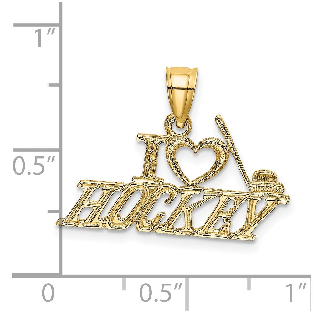 14K I HEART HOCKEY Charm (0.84 grams)