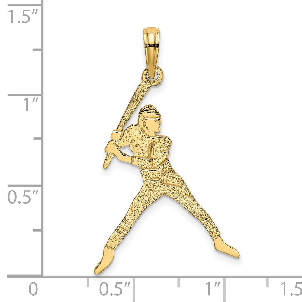 14k Yellow Gold 19.3 mm Baseball Batter Charm (1.15 grams)