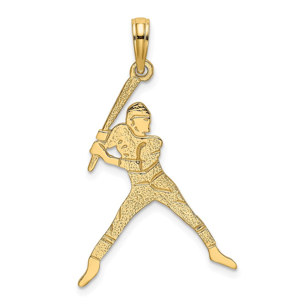 14k Yellow Gold 19.3 mm Baseball Batter Charm (1.15 grams)