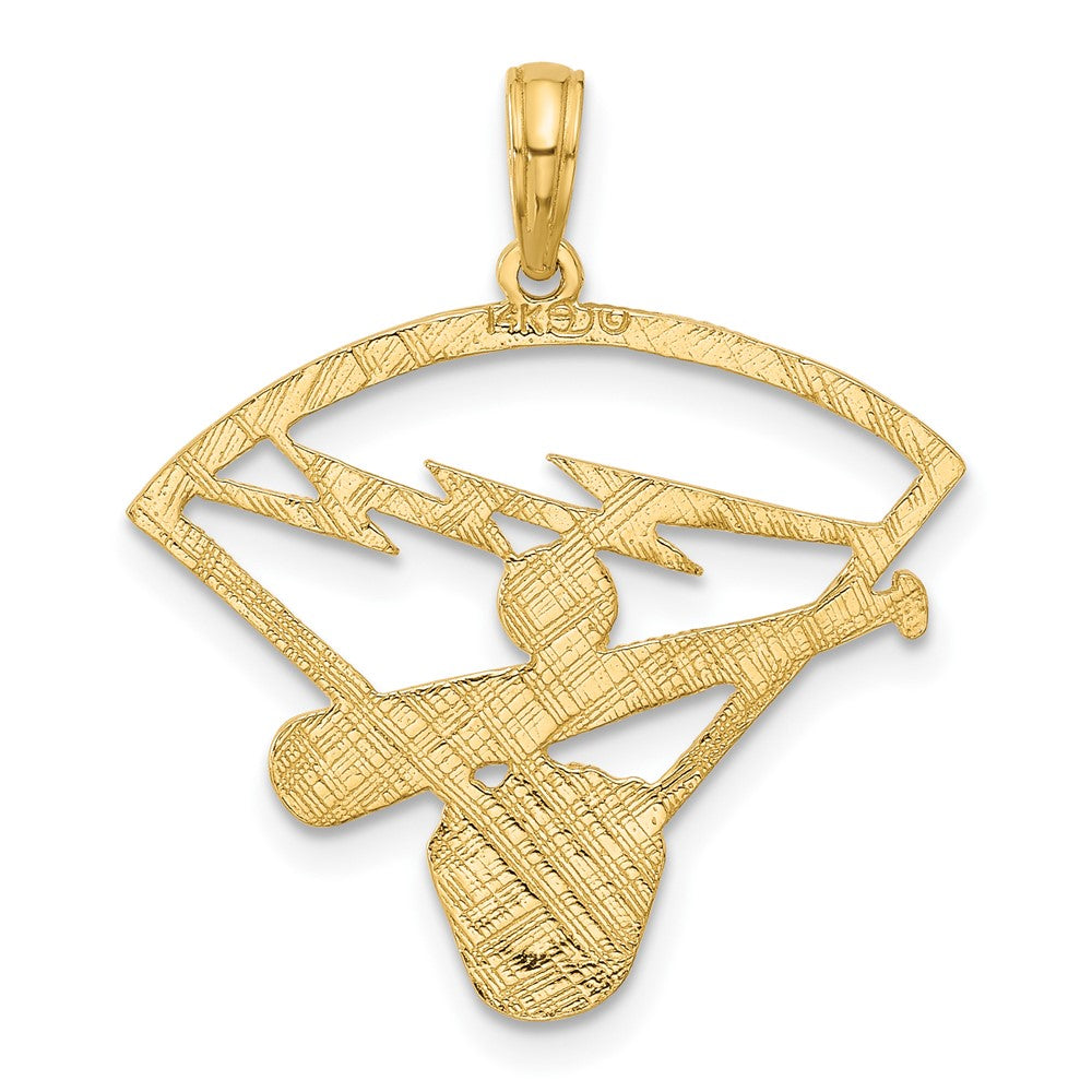 14k Yellow Gold 23 mm Baseball Diamond Pendant (1.51 grams)