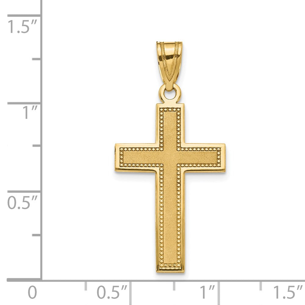 14k Yellow Gold 16 mm Large Satin Cross Pendant (1.19 grams)