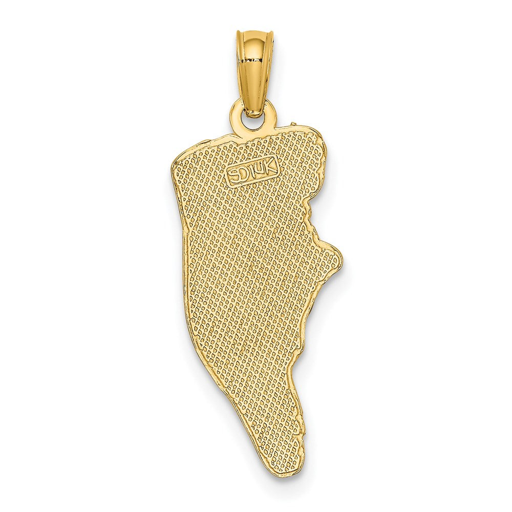 14k Yellow Gold 9.54 mm HILTON HEAD Map Charm (1.06 grams)