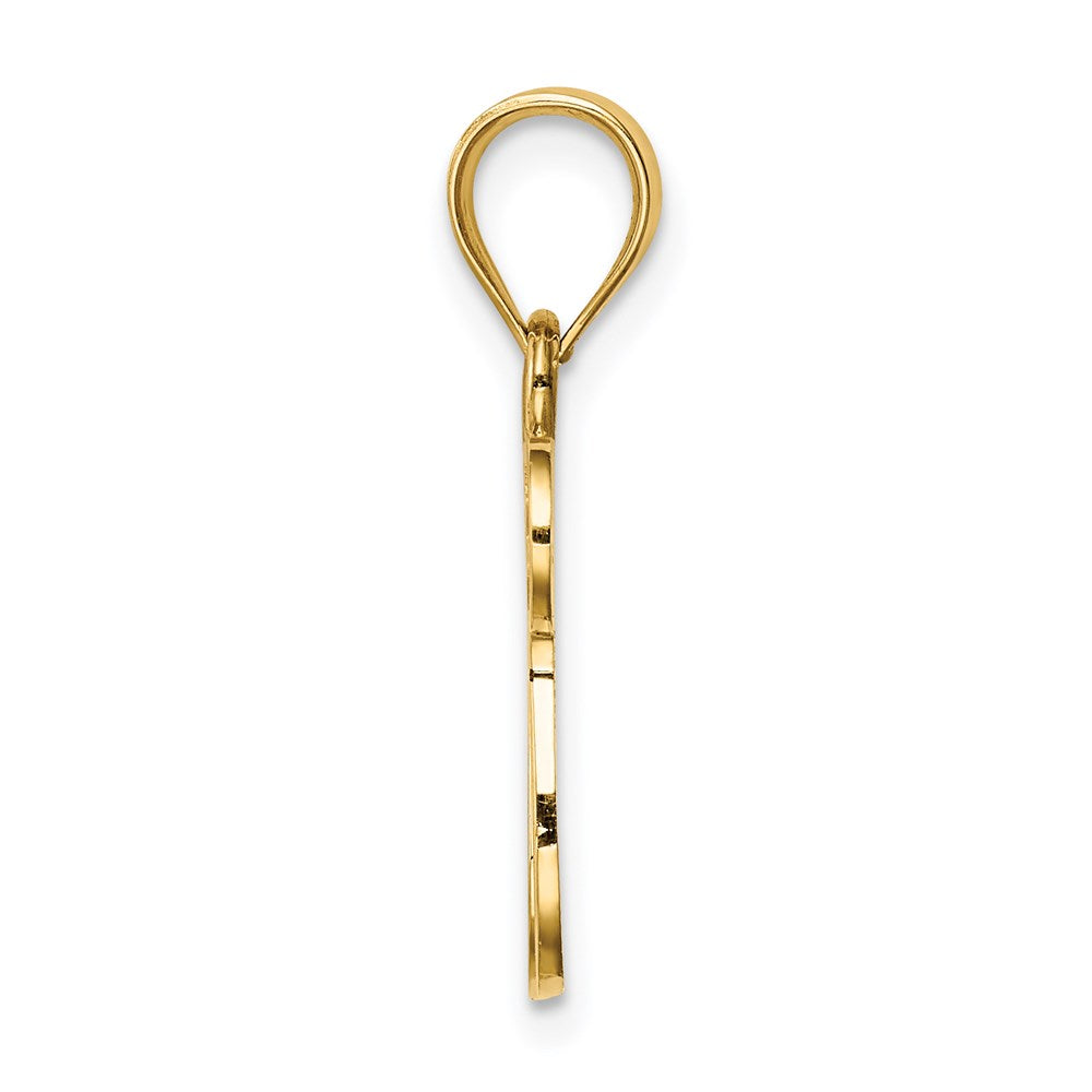 14k Yellow Gold 17 mm Polished Chai Pendant (0.96 grams)