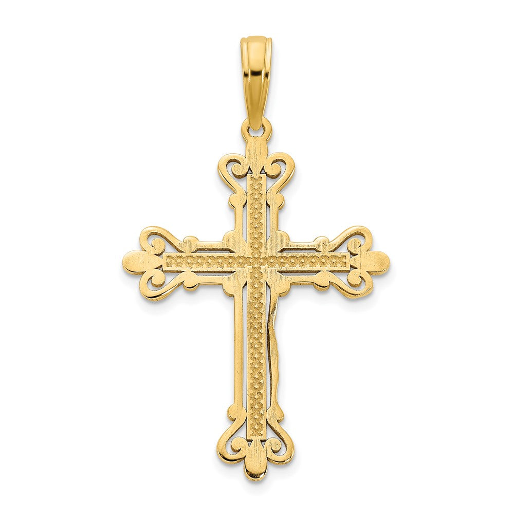 14k Yellow Gold 18 mm Fancy Cross Pendant (1.38 grams)
