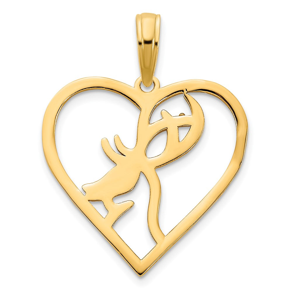 14ky Deer in a Heart Pendant (1.32 grams)
