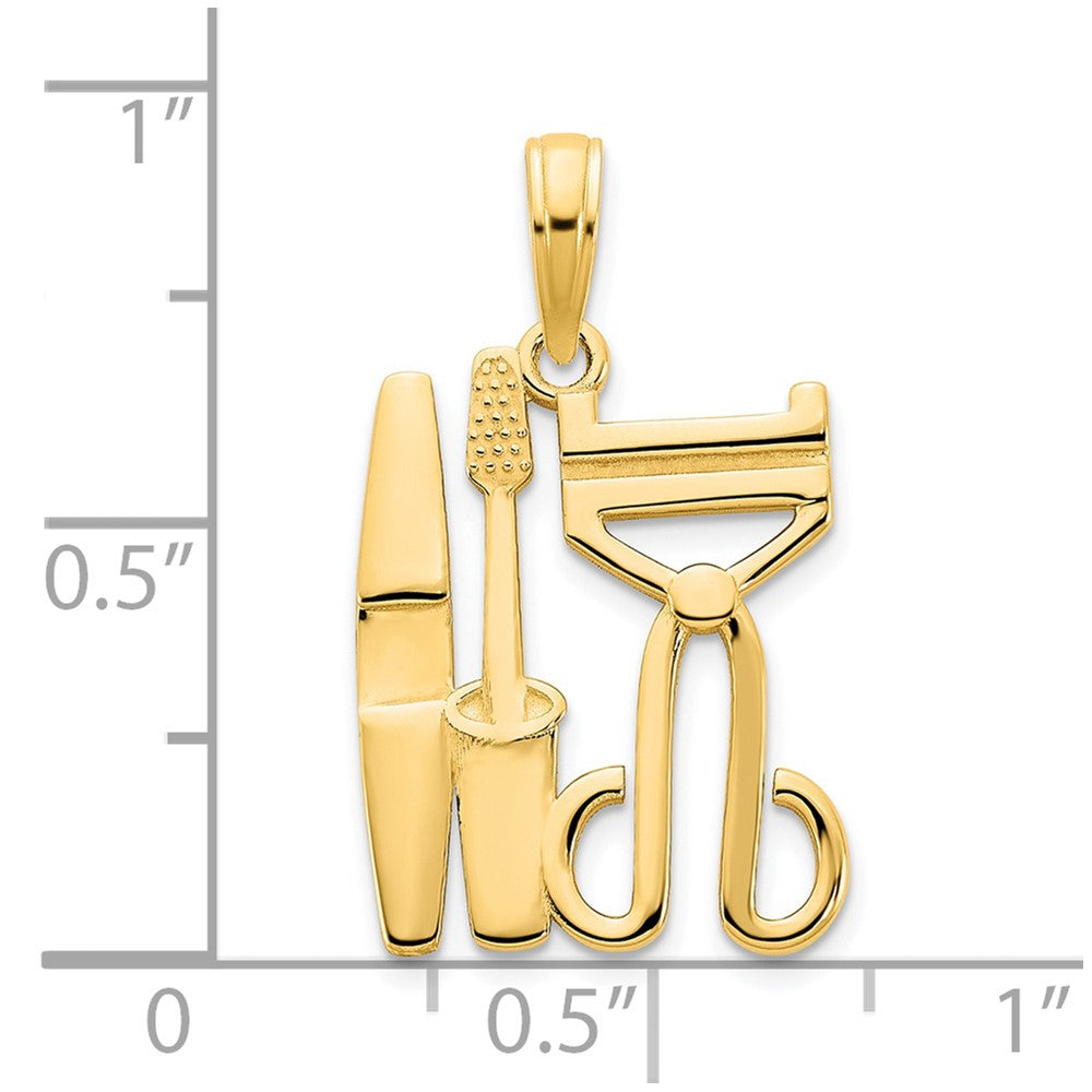 14k Yellow Gold 14 mm Cosmetics Pendant (1.5 grams)