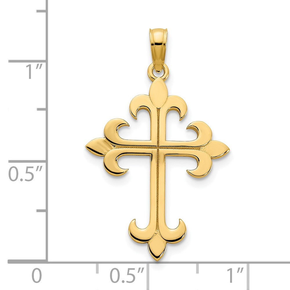 14k Yellow Gold 17.6 mm 14ky Cross Charm (1.54 grams)