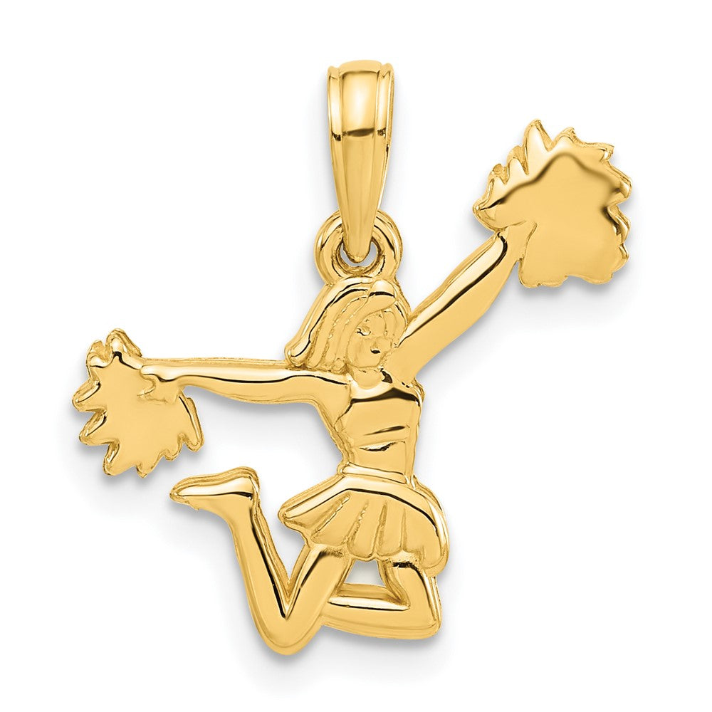 14k Yellow Gold 19.7 mm Polished Cheerleader Pendant (1.17 grams)