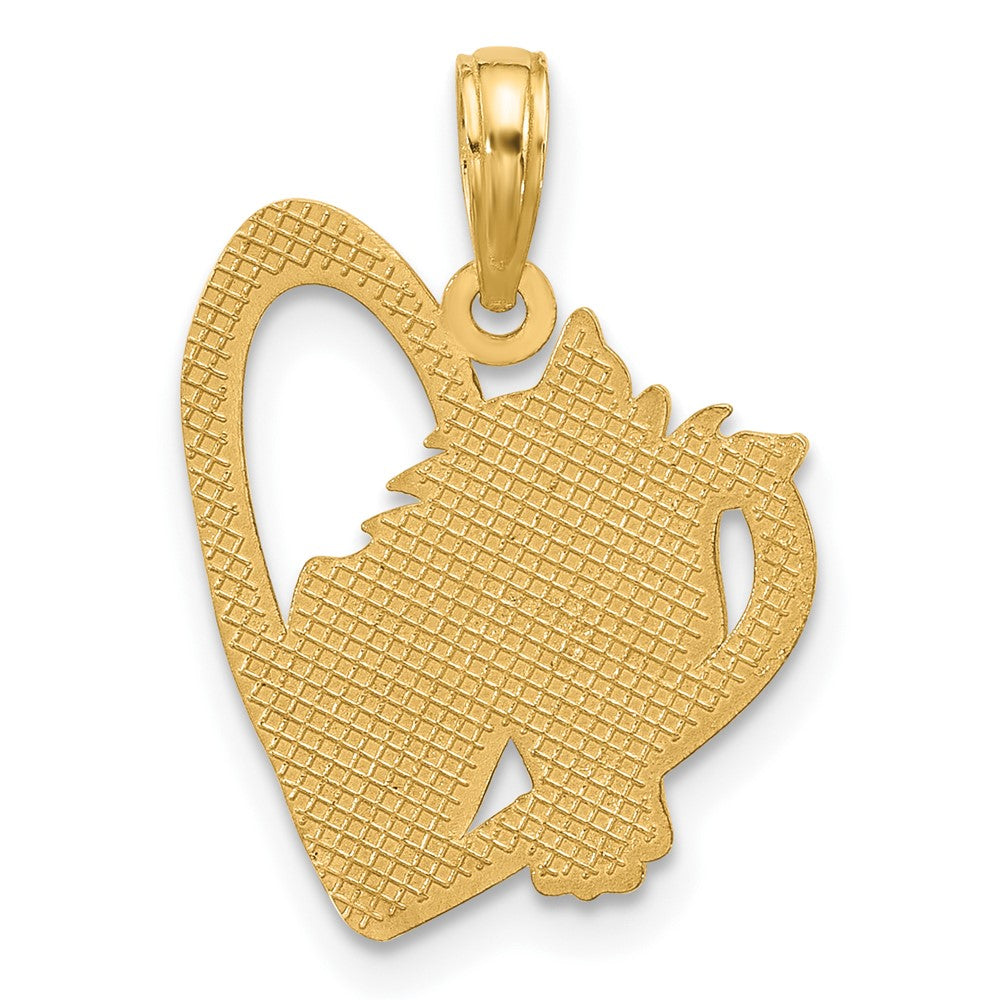 14K Polished Heart with Horse Pendant (1.93 grams)
