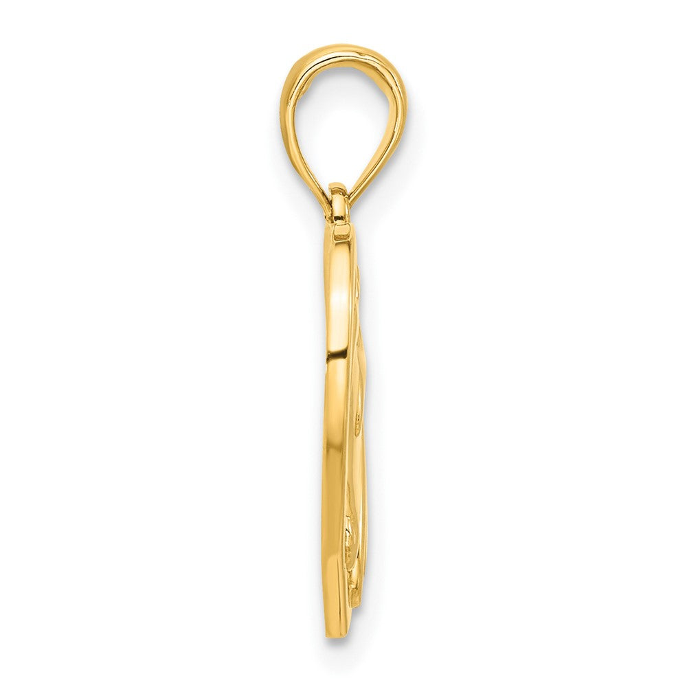 14k Polished Horse Head In Heart Pendant (1.57 grams)