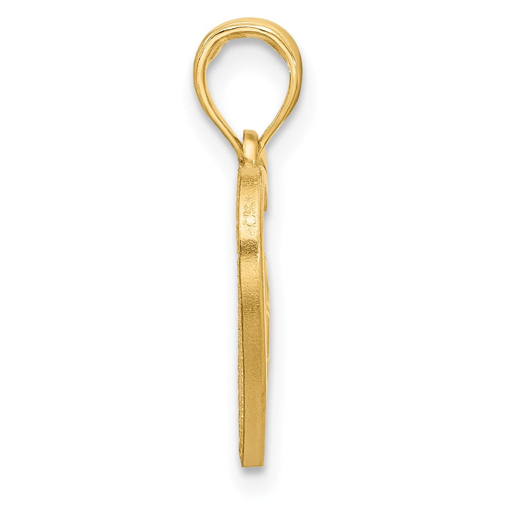 14k Yellow Gold 15 mm Polished Turtle in Heart Pendant (1.57 grams)