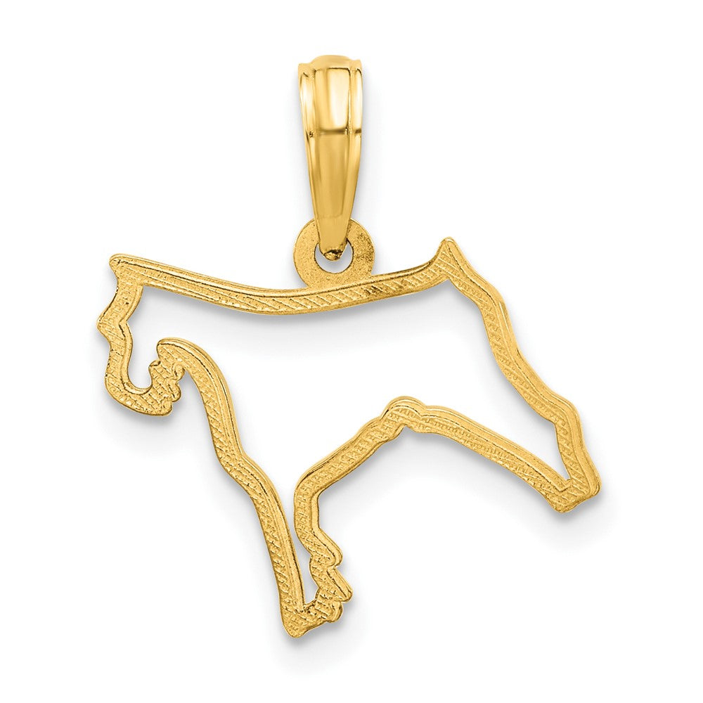 14k Yellow Gold 15.25 mm Polished Dog Outline Pendant (0.72 grams)