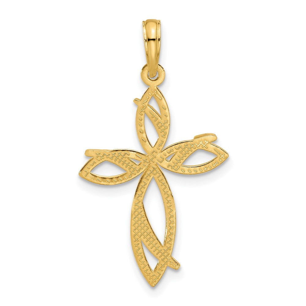 14k Yellow Gold 17.9 mm Fancy Cross Charm (1.6 grams)