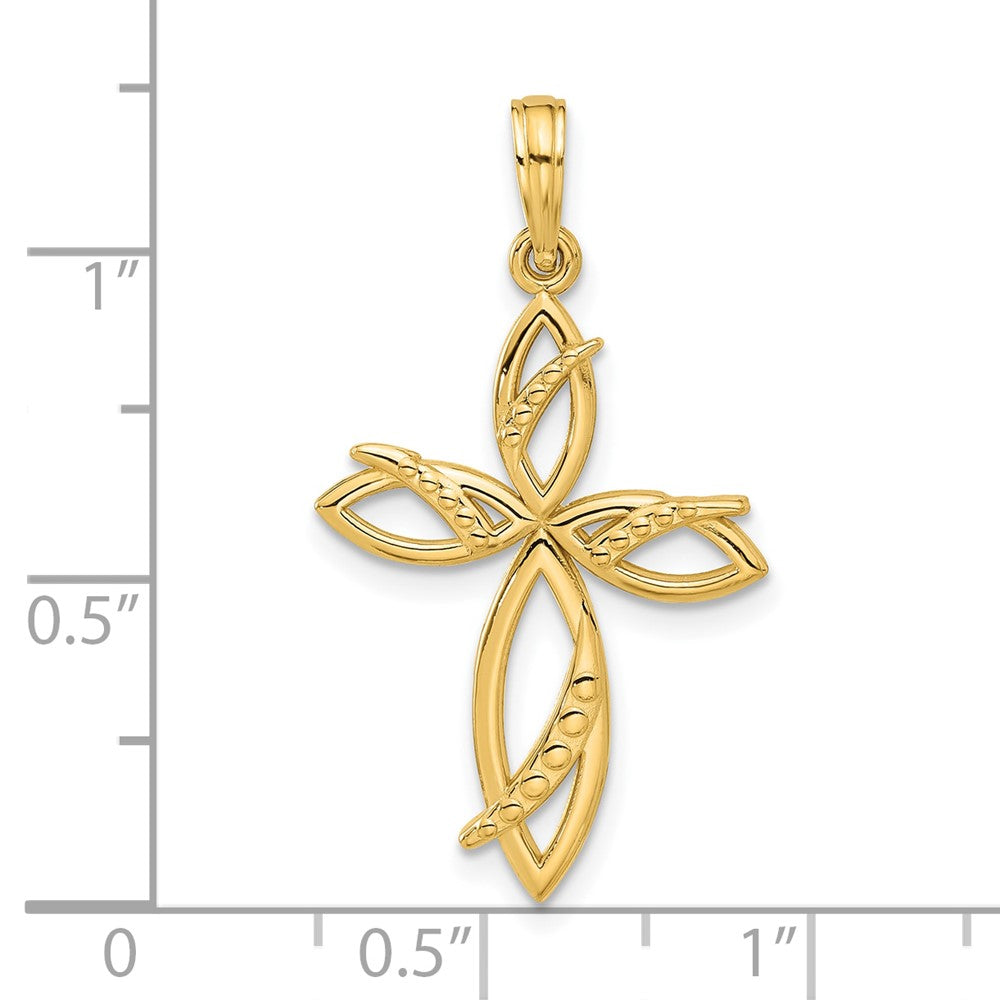 14k Yellow Gold 17.9 mm Fancy Cross Charm (1.6 grams)