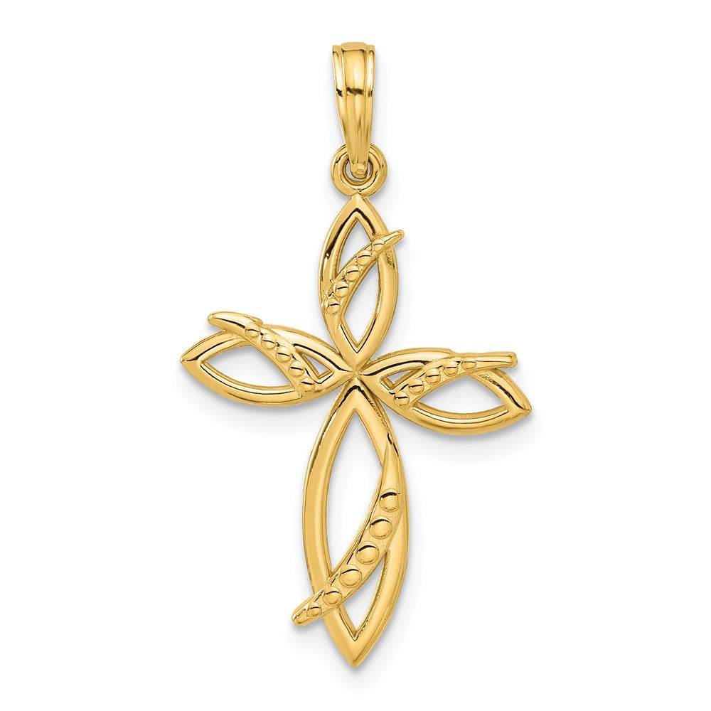 14k Yellow Gold 17.9 mm Fancy Cross Charm (1.6 grams)