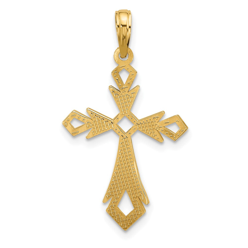 14k Yellow Gold 18.2 mm Fancy Cross Charm (1.44 grams)