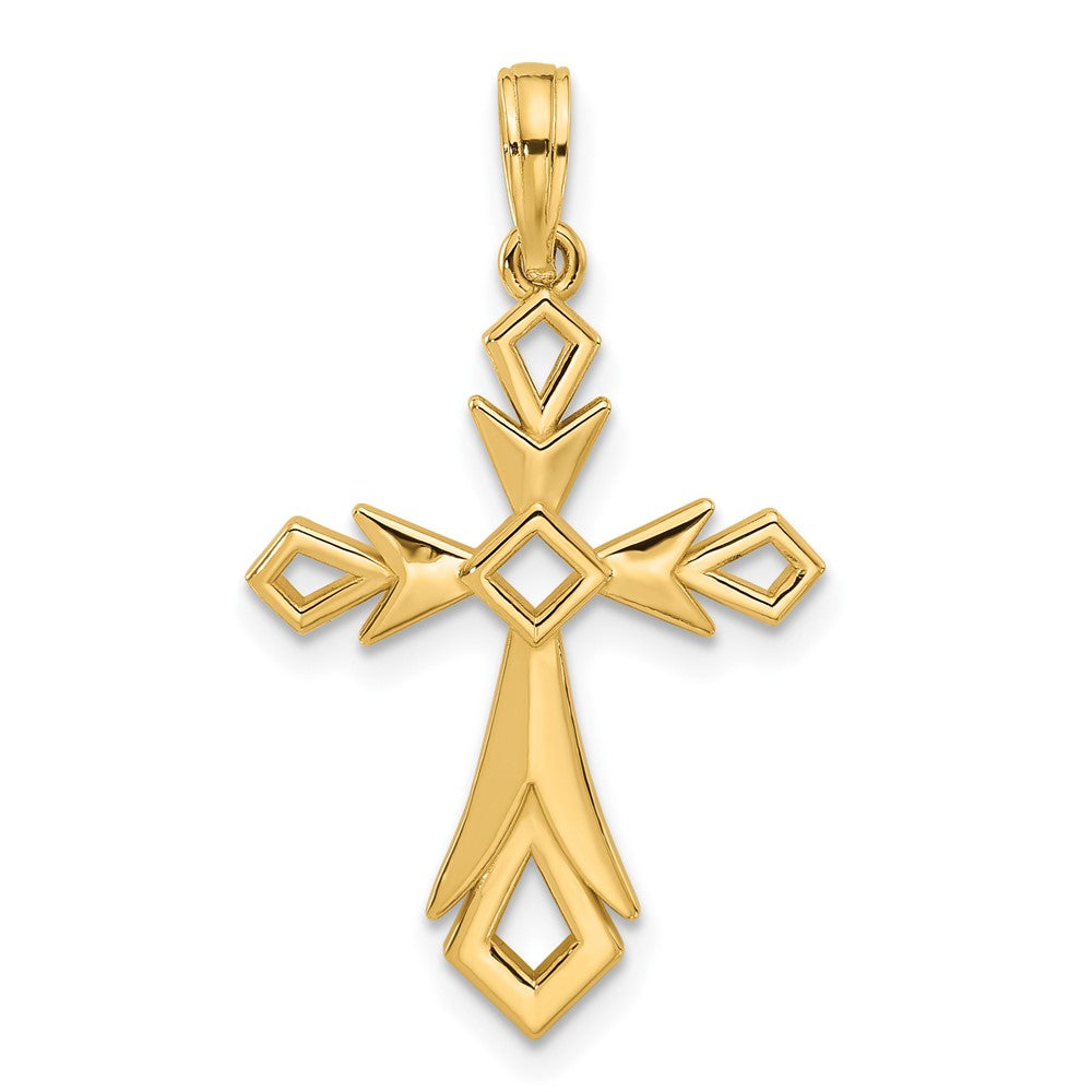 14k Yellow Gold 18.2 mm Fancy Cross Charm (1.44 grams)