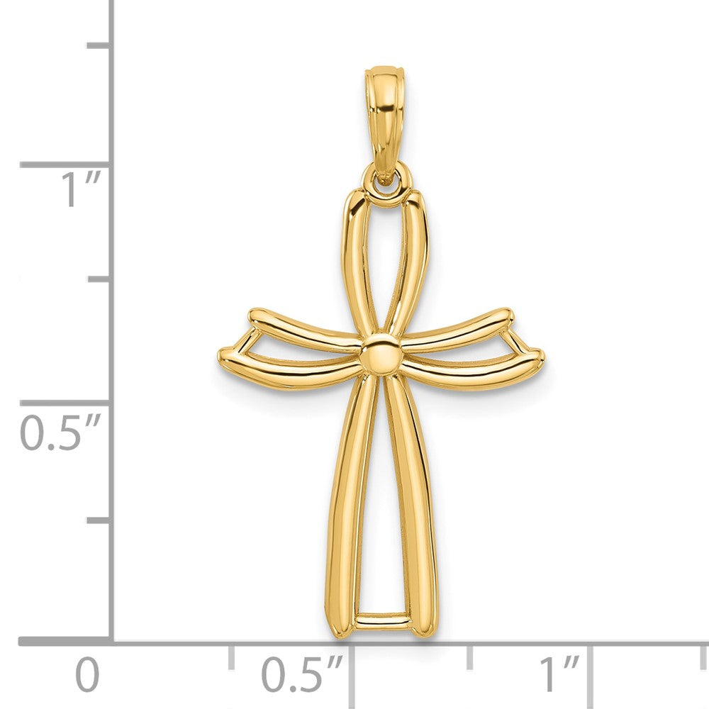 14k Yellow Gold 18.1 mm 14KY Fancy Cross Charm (1.68 grams)