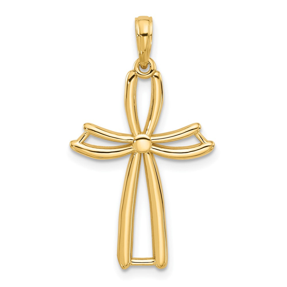 14k Yellow Gold 18.1 mm 14KY Fancy Cross Charm (1.68 grams)