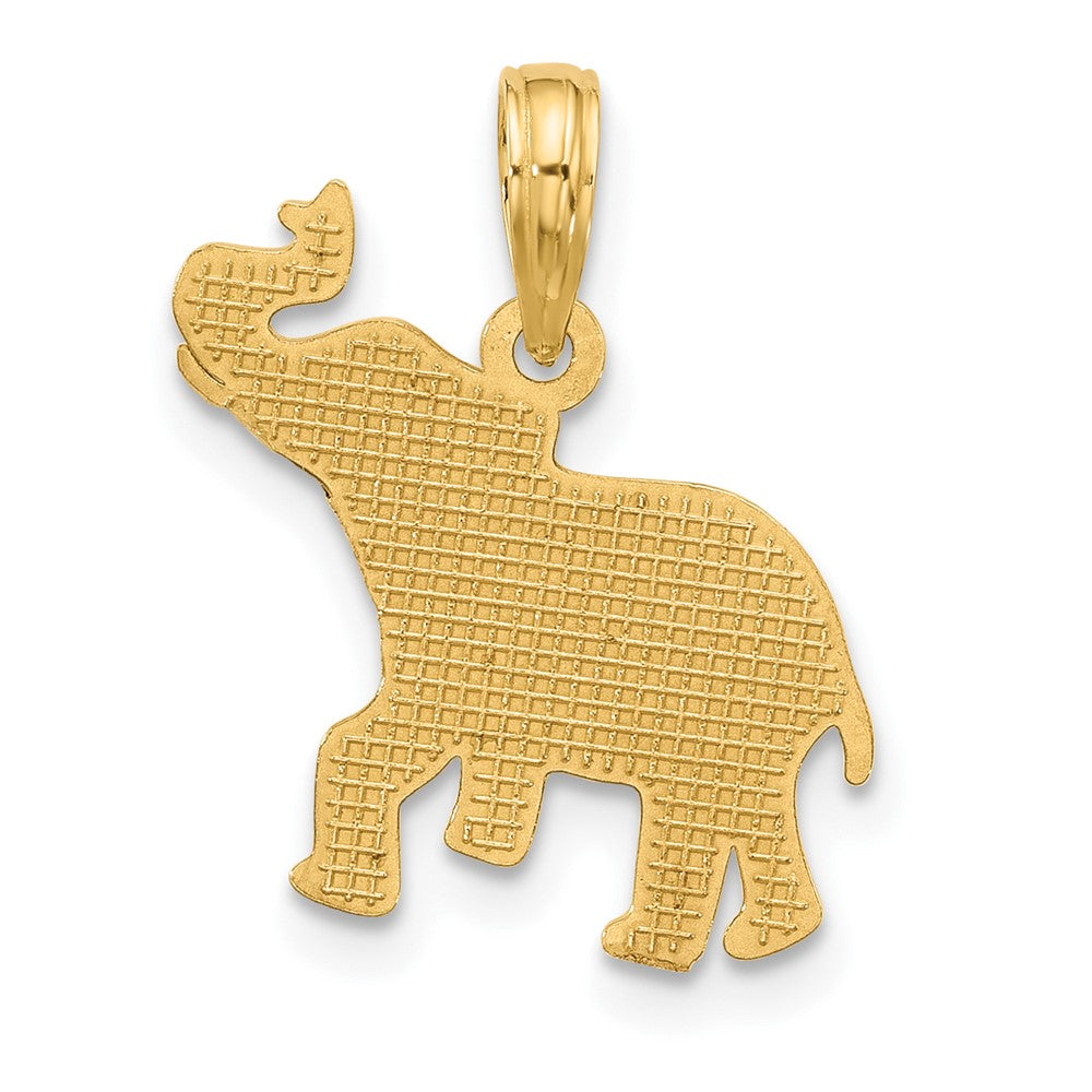 14k Yellow Gold 1.2 mm Polished Fancy Elephant Charm (1.51 grams)