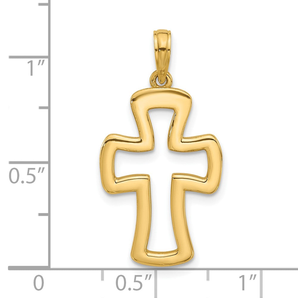 14k Yellow Gold 15.2 mm Fancy Cross Charm (1.96 grams)