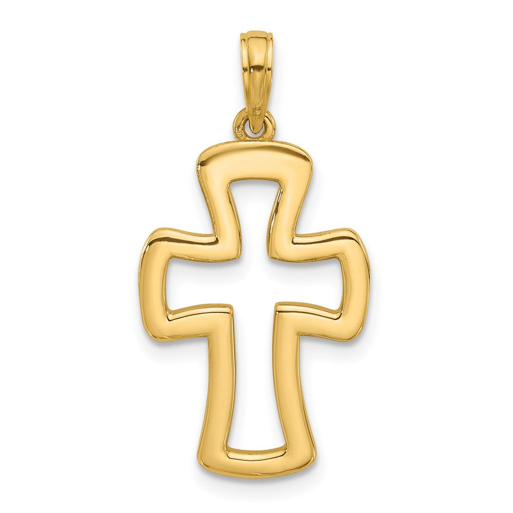 14k Yellow Gold 15.2 mm Fancy Cross Charm (1.96 grams)