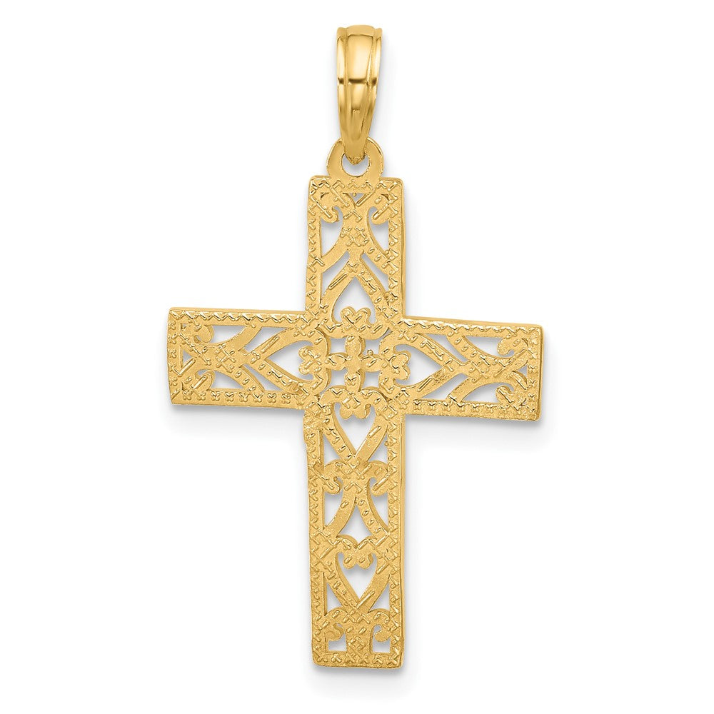 14K Fancy Hearts Cross Charm (1.72 grams)