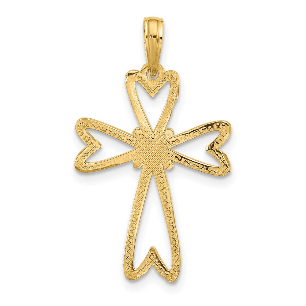 14k Yellow Gold 18.1 mm 14KY Fancy Cross Charm (1.86 grams)