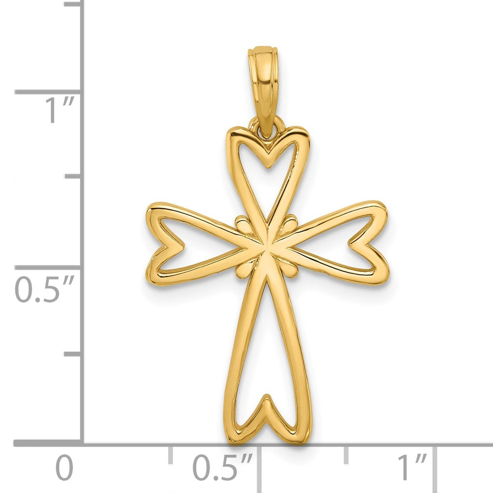 14k Yellow Gold 18.1 mm 14KY Fancy Cross Charm (1.86 grams)