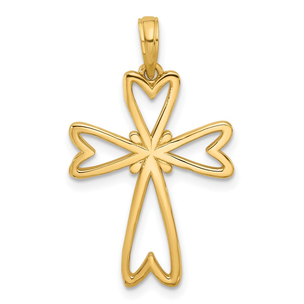 14k Yellow Gold 18.1 mm 14KY Fancy Cross Charm (1.86 grams)