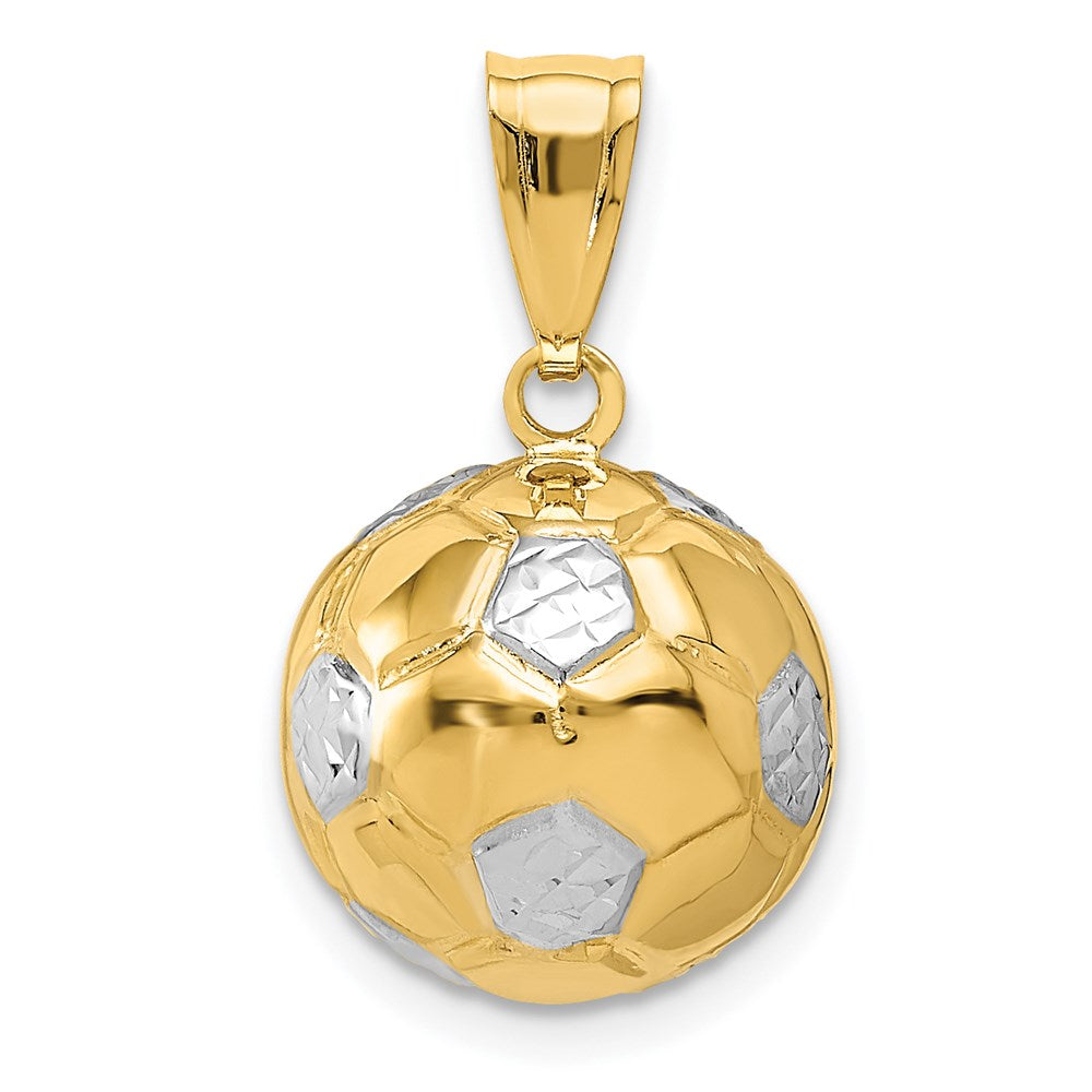 14k Yellow & Rhodium 12 mm  Soccer Ball Pendant (1.56 grams)