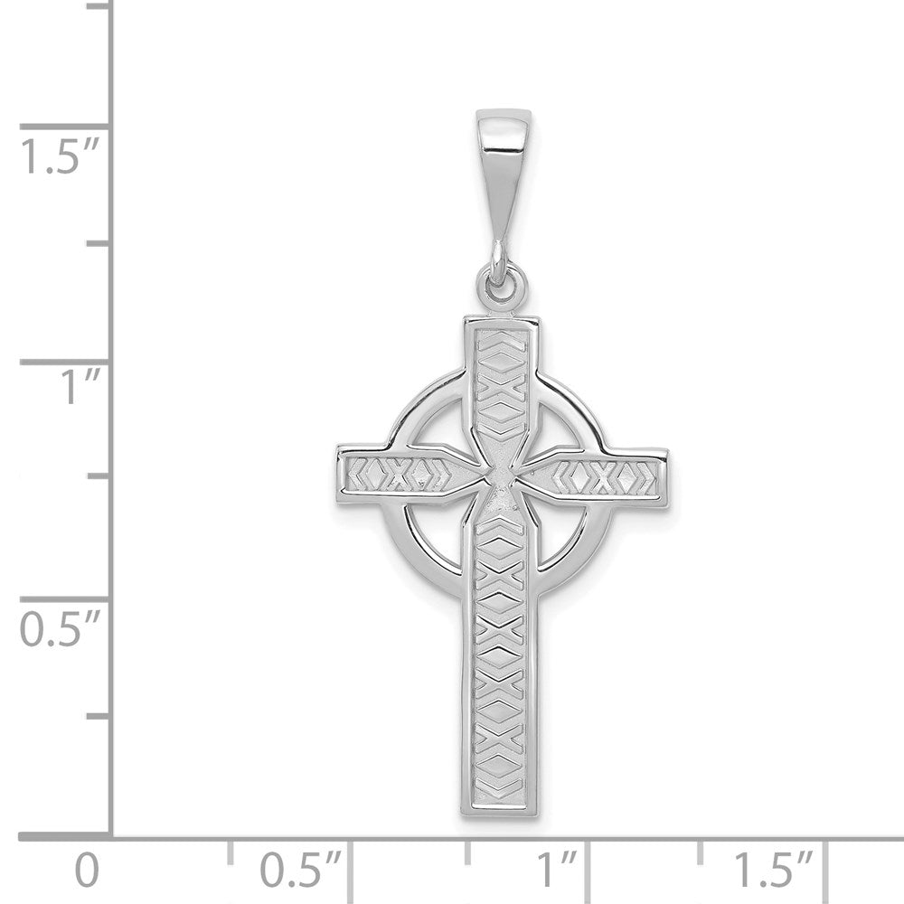 14k White Gold 11 mm Celtic Cross Charm (1.91 grams)