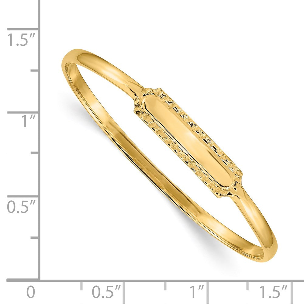 14k Yellow Gold 2.5 mm Slip-on ID Baby Bangle Bracelet (4.34 grams)