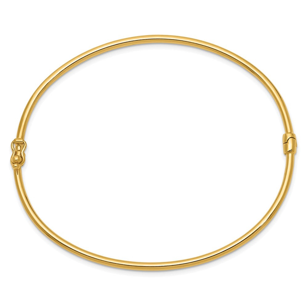 14k Yellow Gold 2 mm Hinged Bangle Bracelet (2.82 grams)