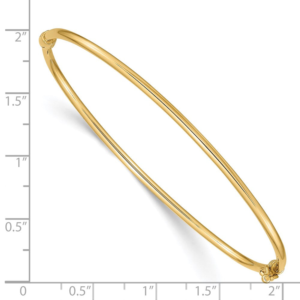 14k Yellow Gold 2 mm Hinged Bangle Bracelet (2.82 grams)