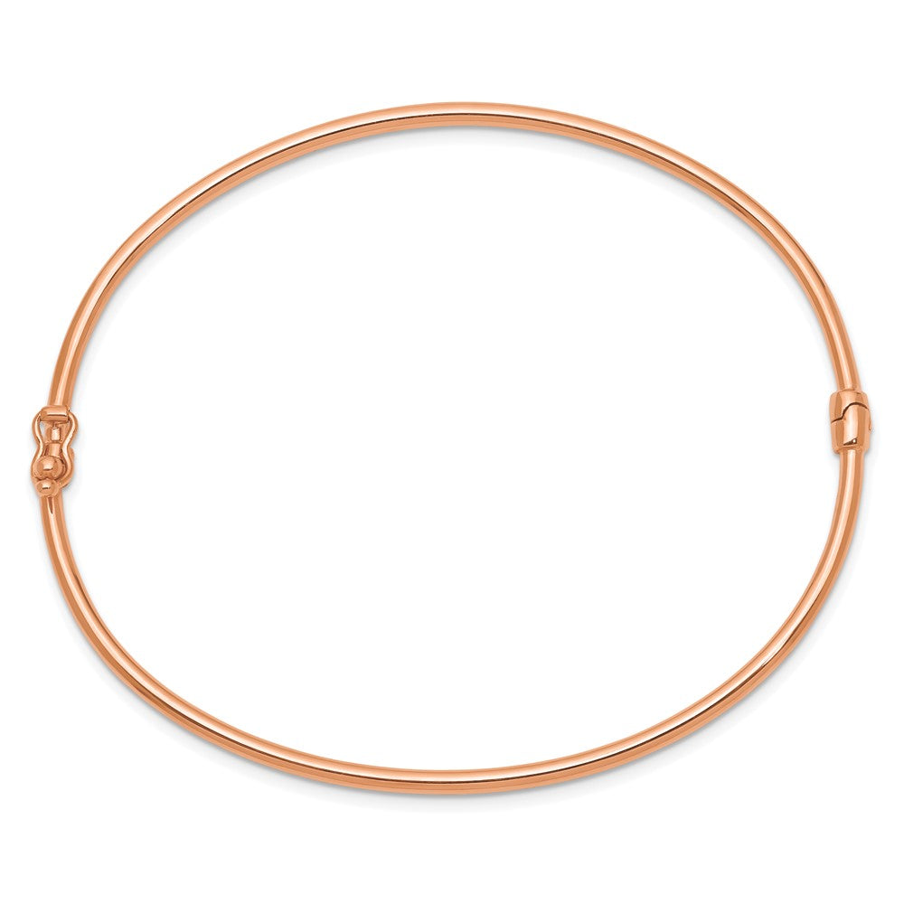 14k Rose Gold 2 mm Hinged Bangle Bracelet (3.04 grams)