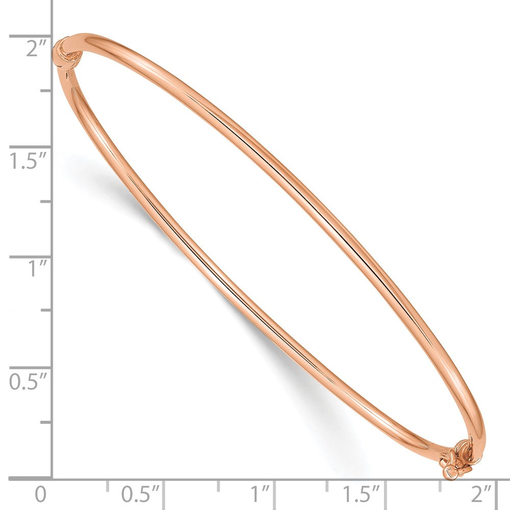 14k Rose Gold 2 mm Hinged Bangle Bracelet (3.04 grams)