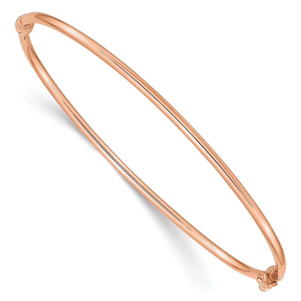 14k Rose Gold 2 mm Hinged Bangle Bracelet (3.04 grams)