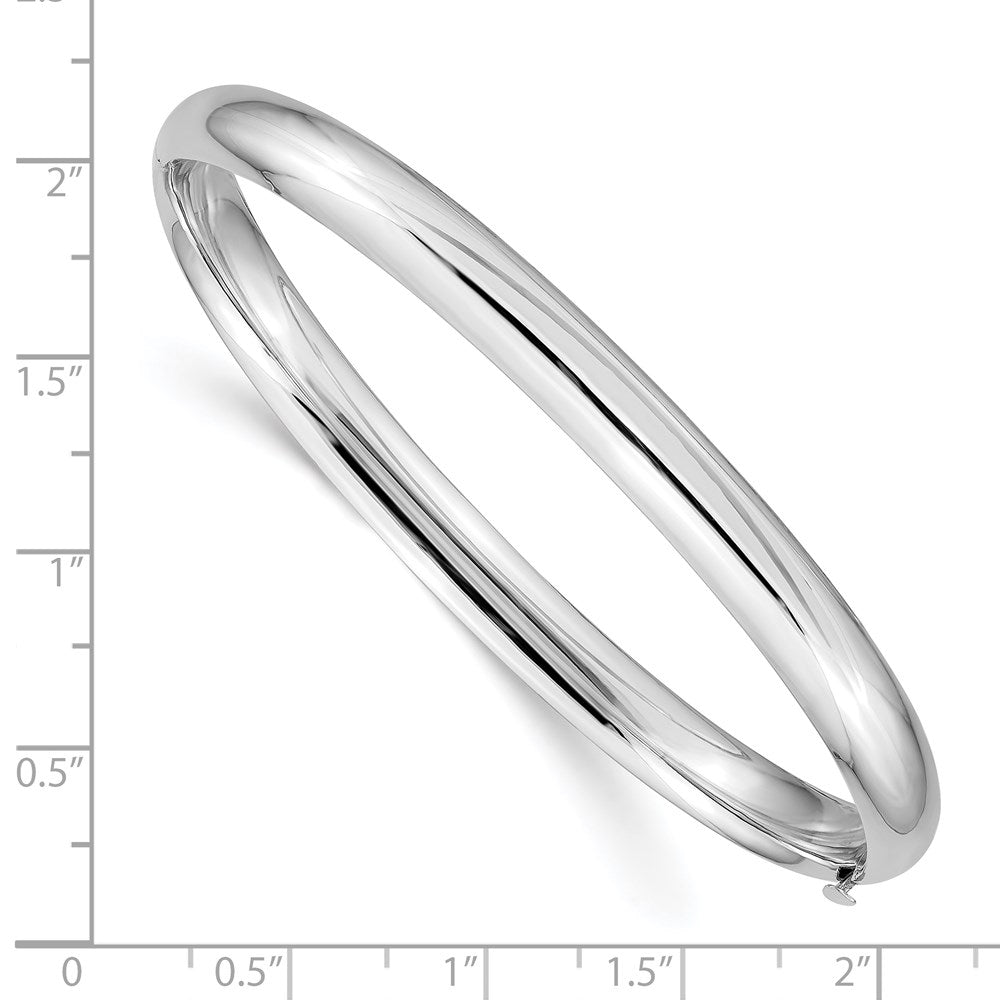 14k White Gold 6 mm Hinged Bangle (6.87 grams)