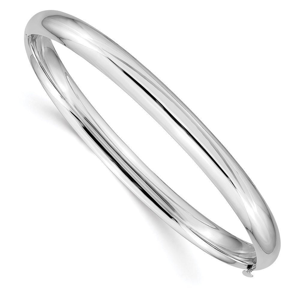 14k White Gold 6 mm Hinged Bangle (6.87 grams)