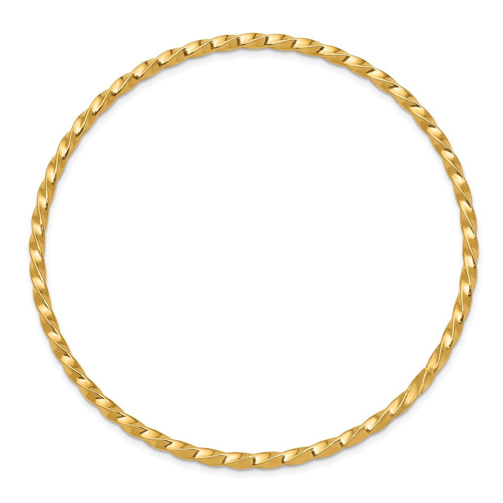 14k Yellow Gold 2.5 mm Twisted Slip-on Bangle (1.98 grams)