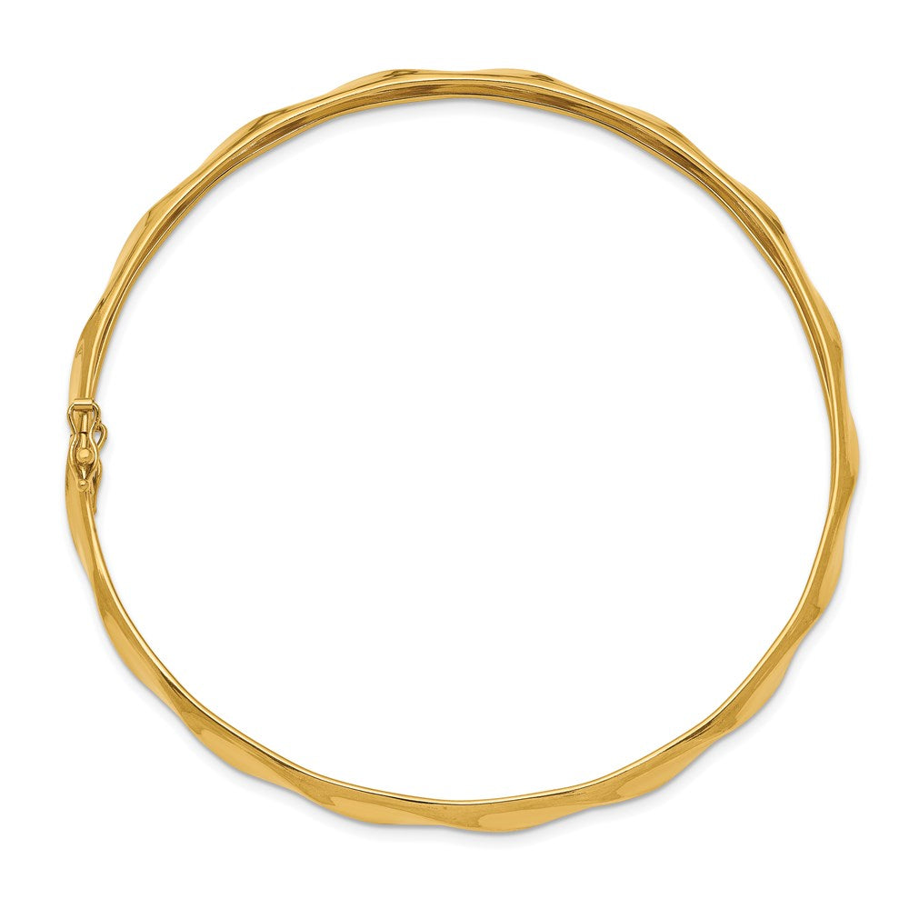 14k Yellow Gold 5 mm Polished Twisted Flexible Bangle (4.4 grams)