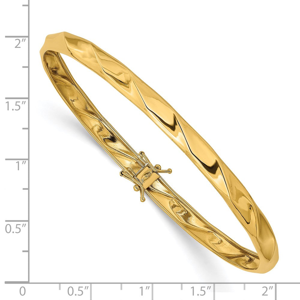 14k Yellow Gold 5 mm Polished Twisted Flexible Bangle (4.4 grams)