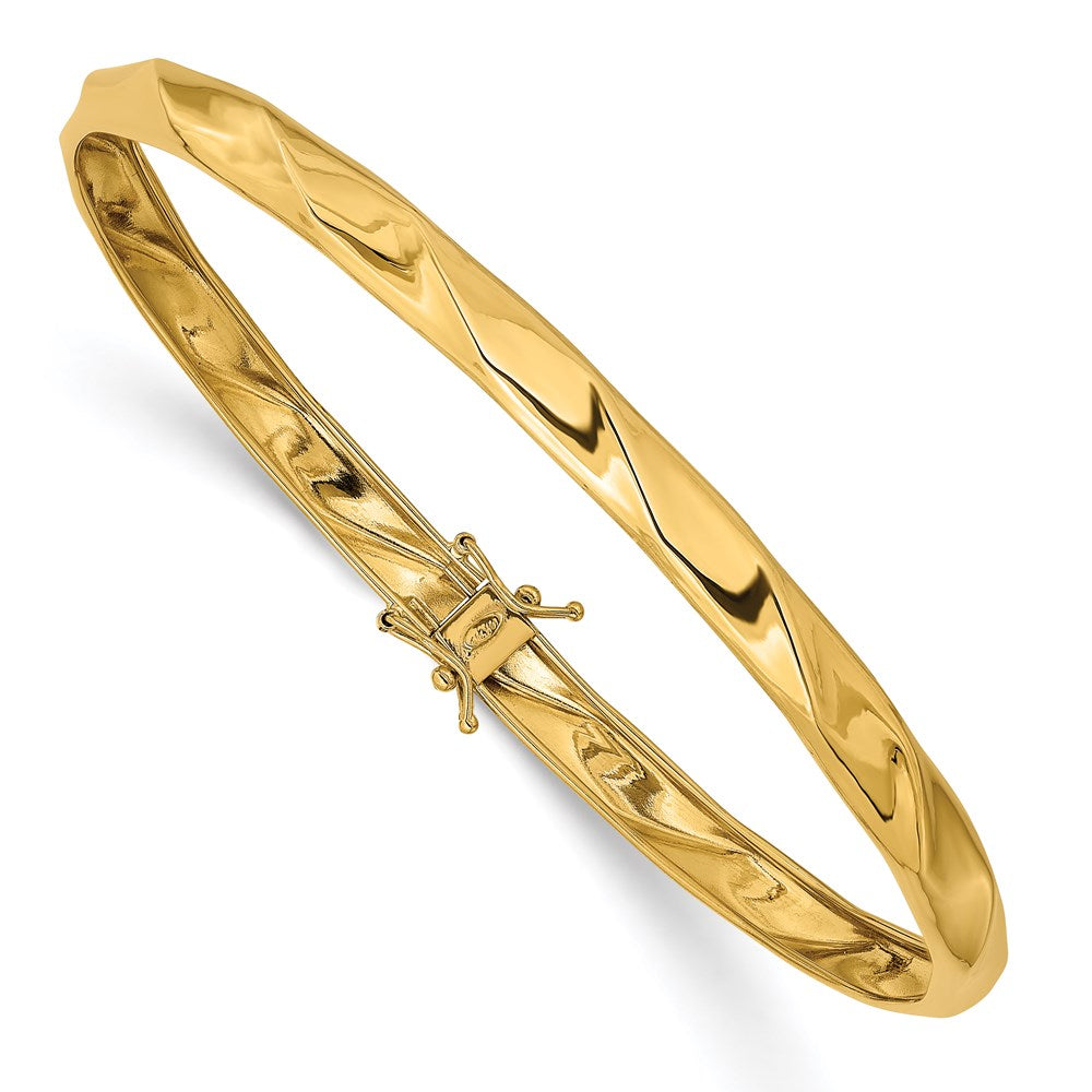 14k Yellow Gold 5 mm Polished Twisted Flexible Bangle (4.4 grams)