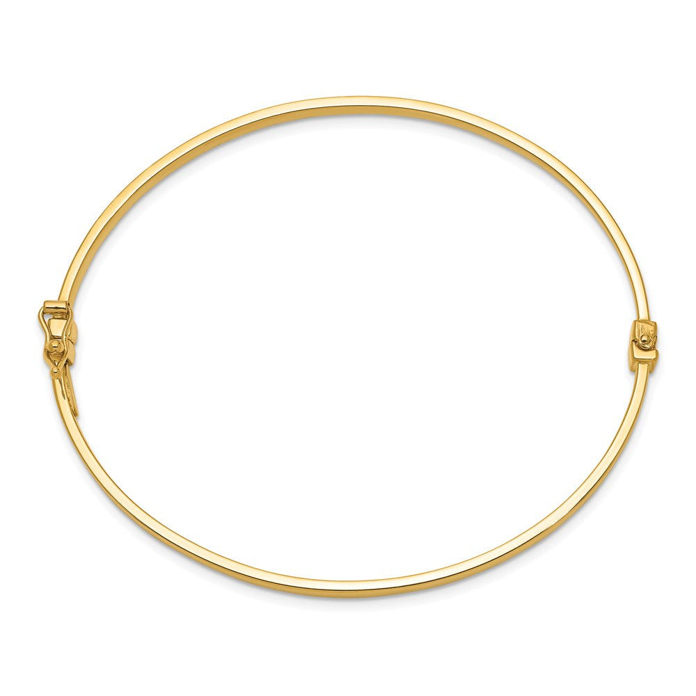 14k Yellow Gold 3 mm Polished Hinged Bangle Bracelet (3.49 grams)