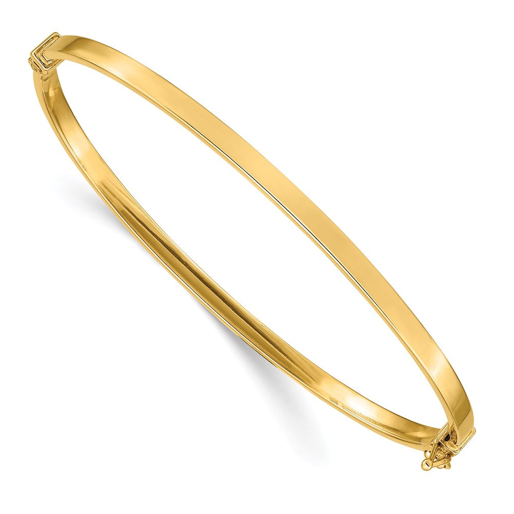 14k Yellow Gold 3 mm Polished Hinged Bangle Bracelet (3.49 grams)