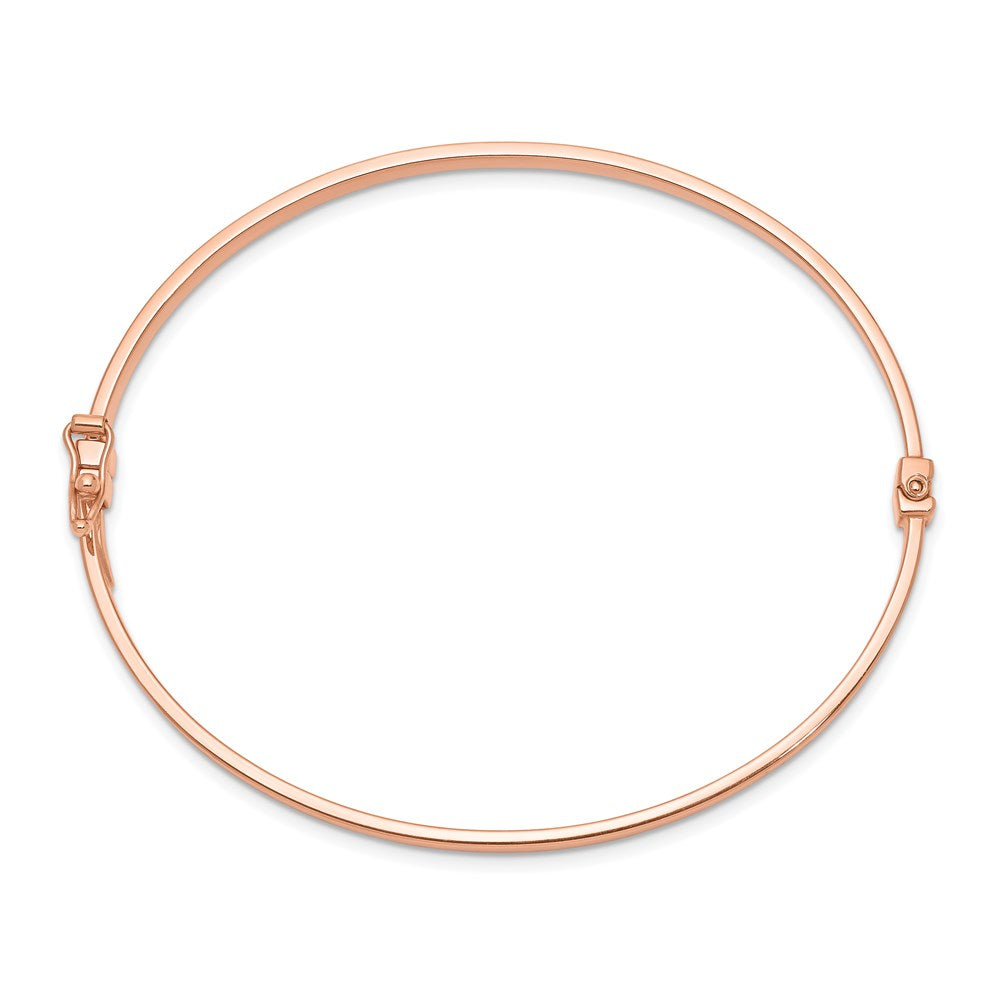 14k Rose Gold 3 mm Polished Hinged Bangle Bracelet (3.57 grams)