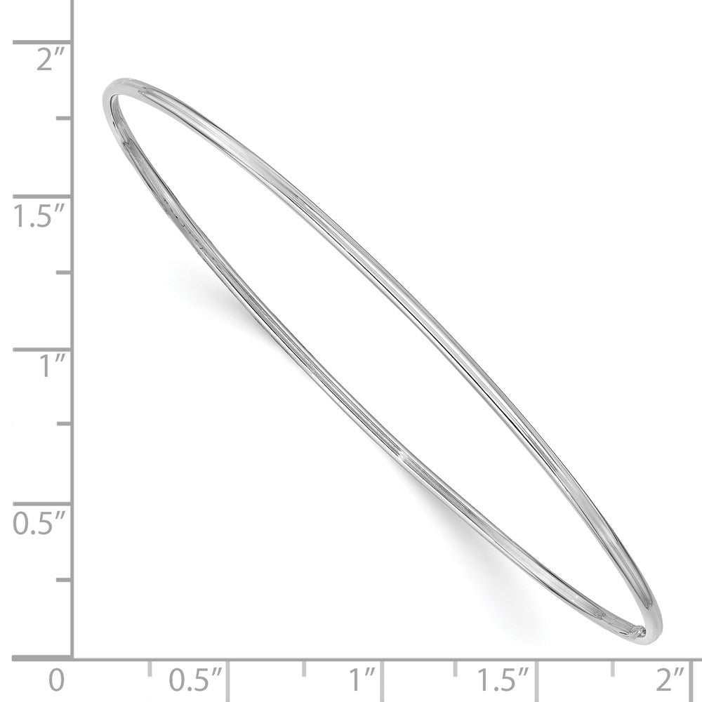 14k White Gold 1.5 mm Polished Slip-on Bangle Bracelet (1.46 grams)